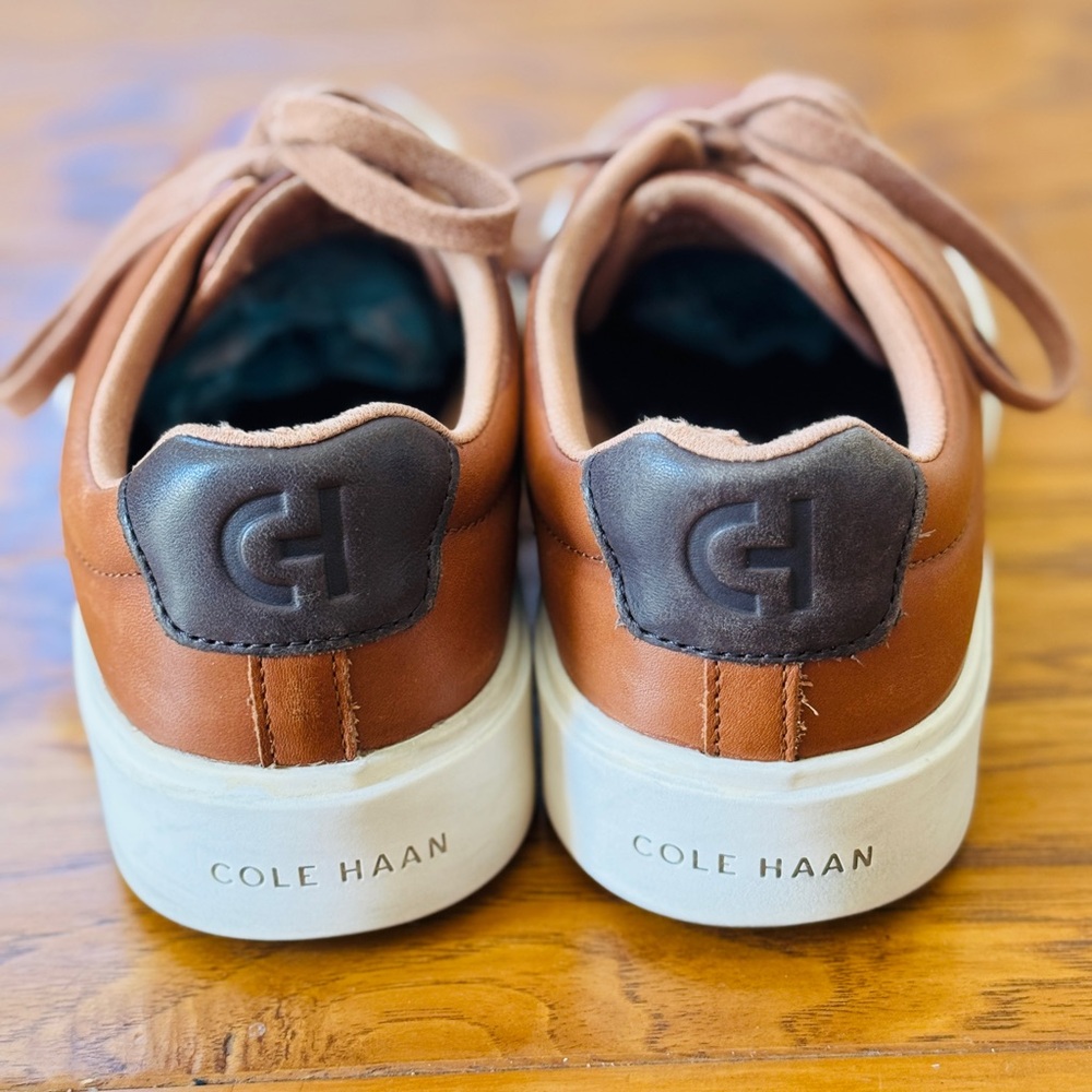 COLE HAAN Grand Crosscourt Traveler British Tan Leather Sneaker Men's Size 8 M - Picture 6 of 14